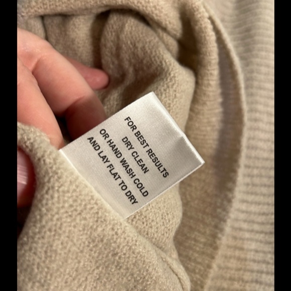 Stitches & Stripes Shireen Ribbed Off Shoulder Pullover Sweater Beige Size S - Picture 14 of 15